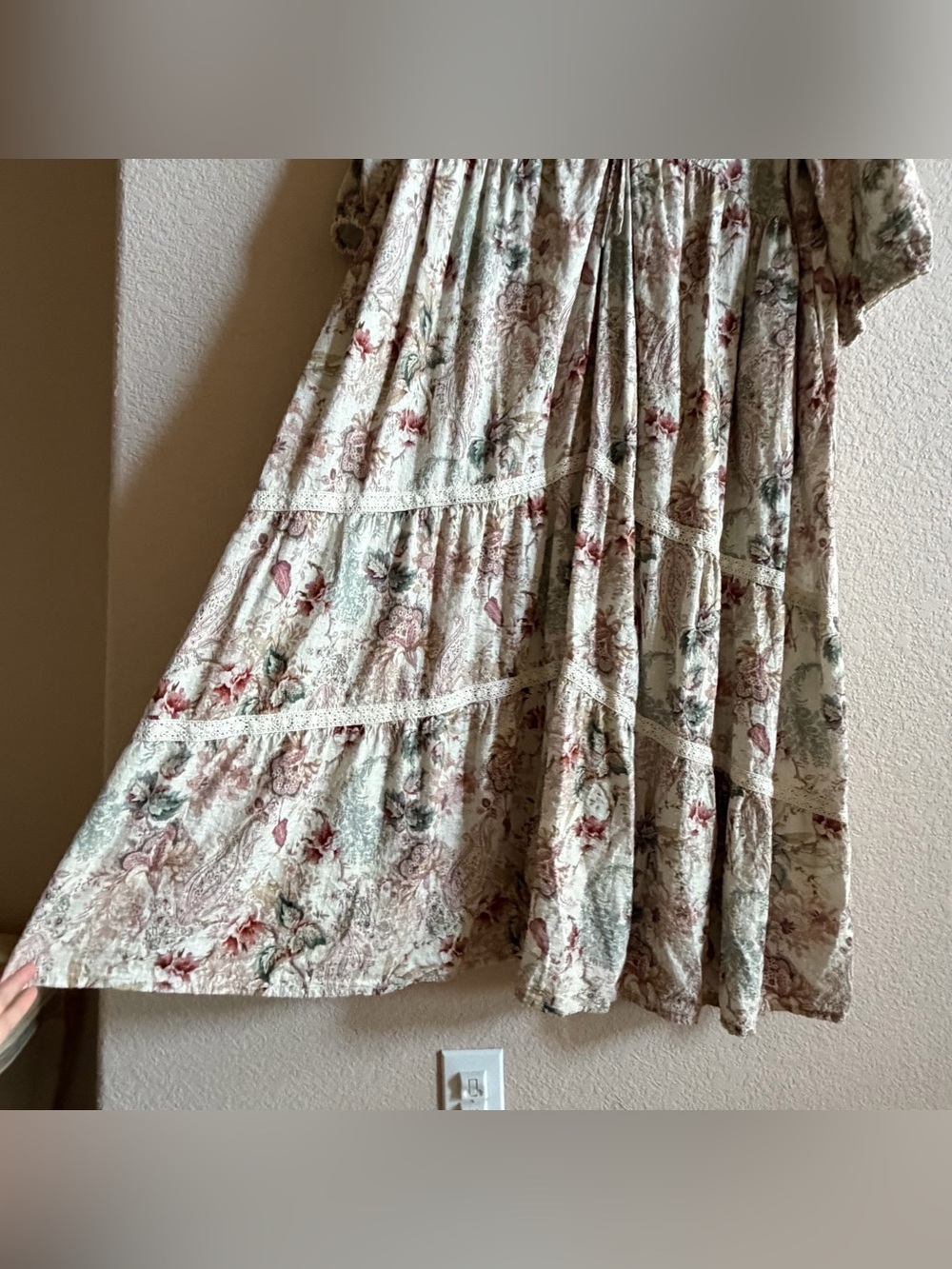 Torrid Festi Linen Blend Maxi Dress Anabelle Florals Cream Plus Size 3X Romantic - Picture 5 of 11